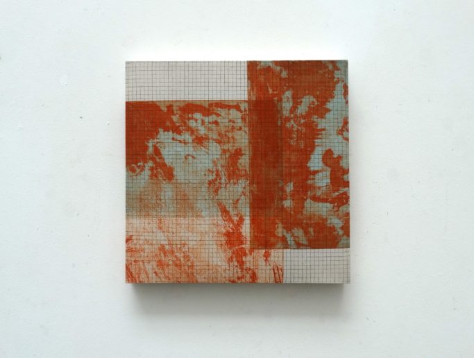 Gridded Black Under Blue Over Orange (twice)